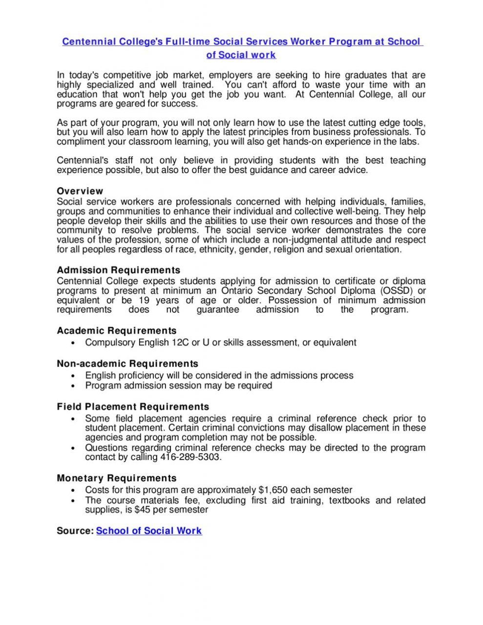 Social services certificate programs updated on July 2021